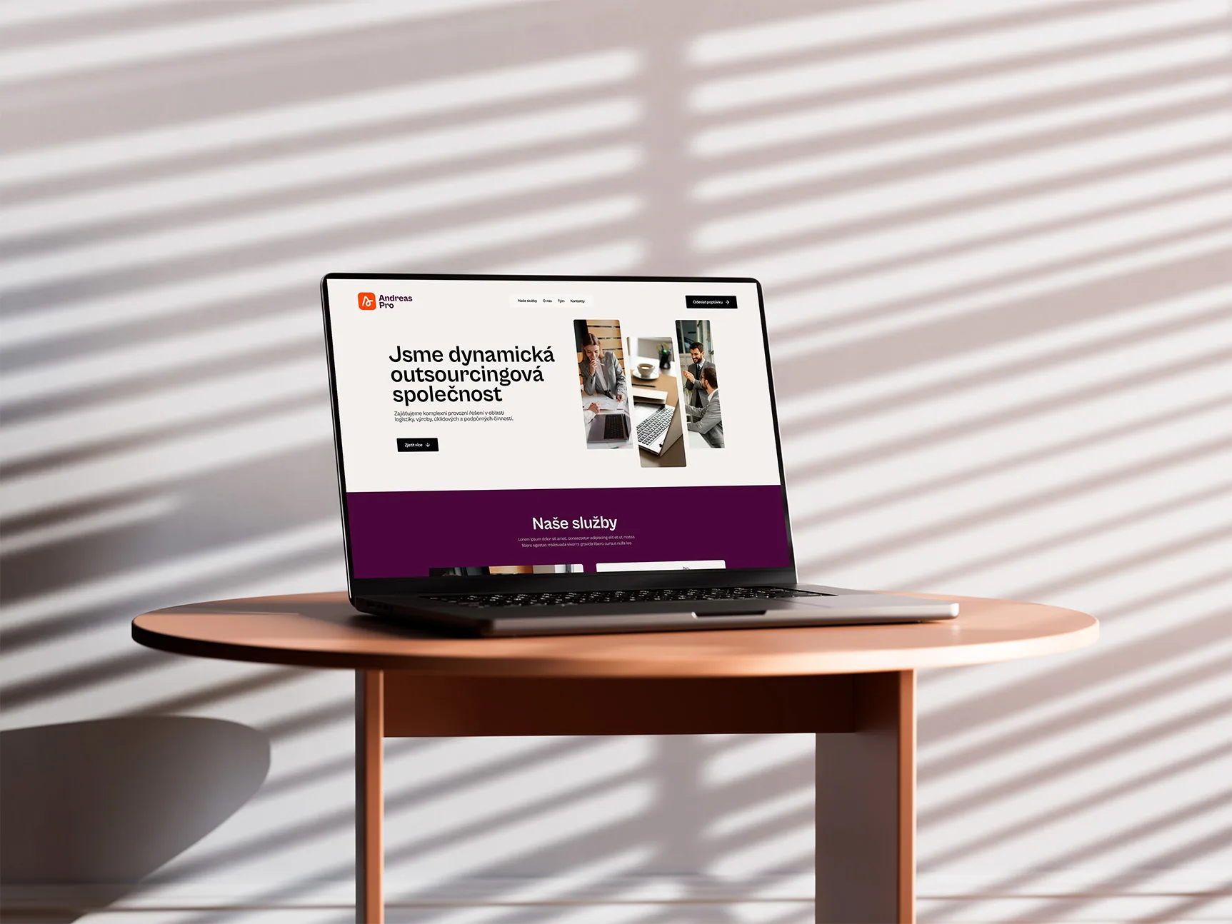 Web pro Bordress Pro na notebooku